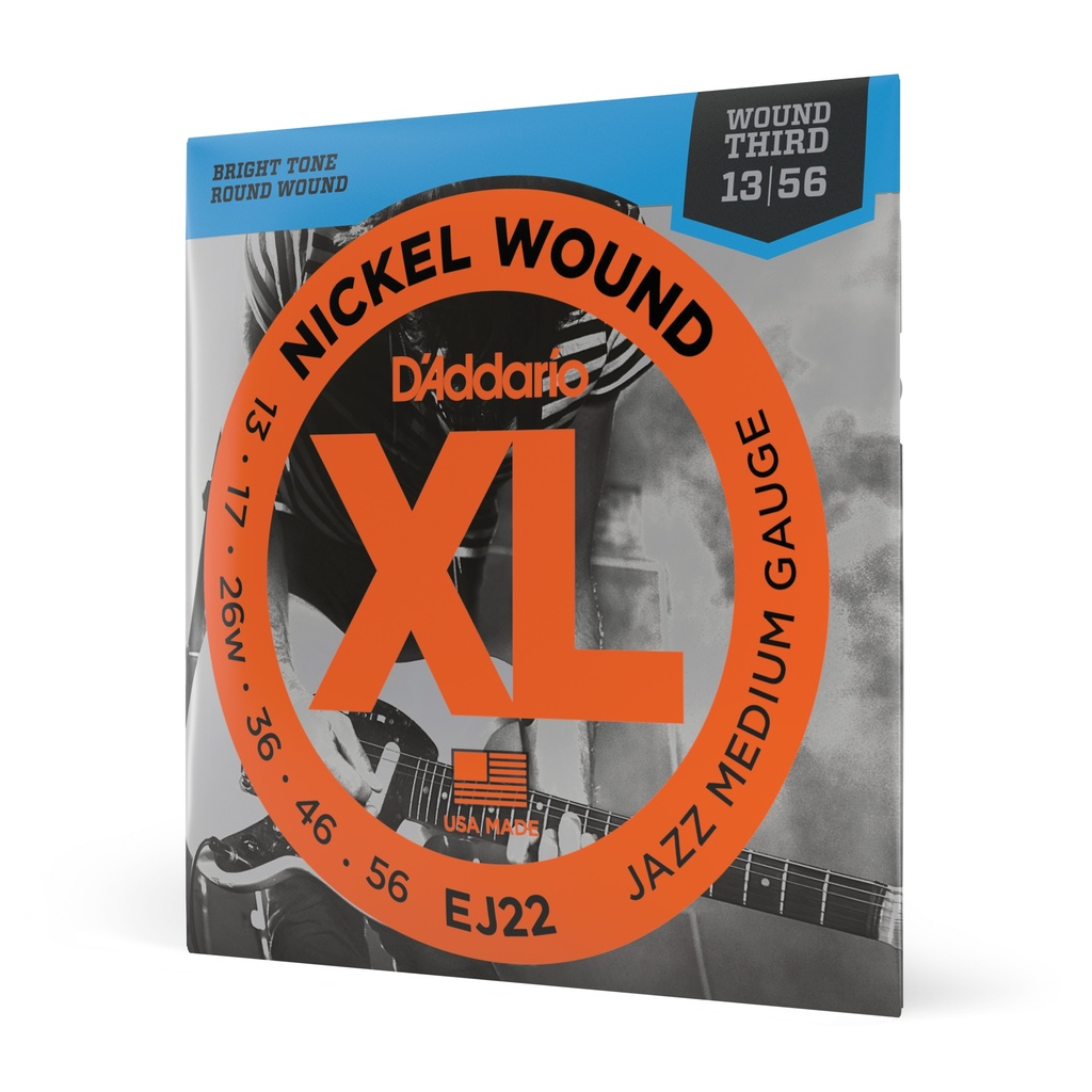 [EJ22] D'Addario EJ22 13-56 Jazz Medium, XL Nickel Electric Guitar Strings