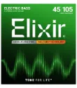 Elixir 14677 Nickel Plated Steel Bass Strings, NANOWEB, Long Scale Light, 45-105