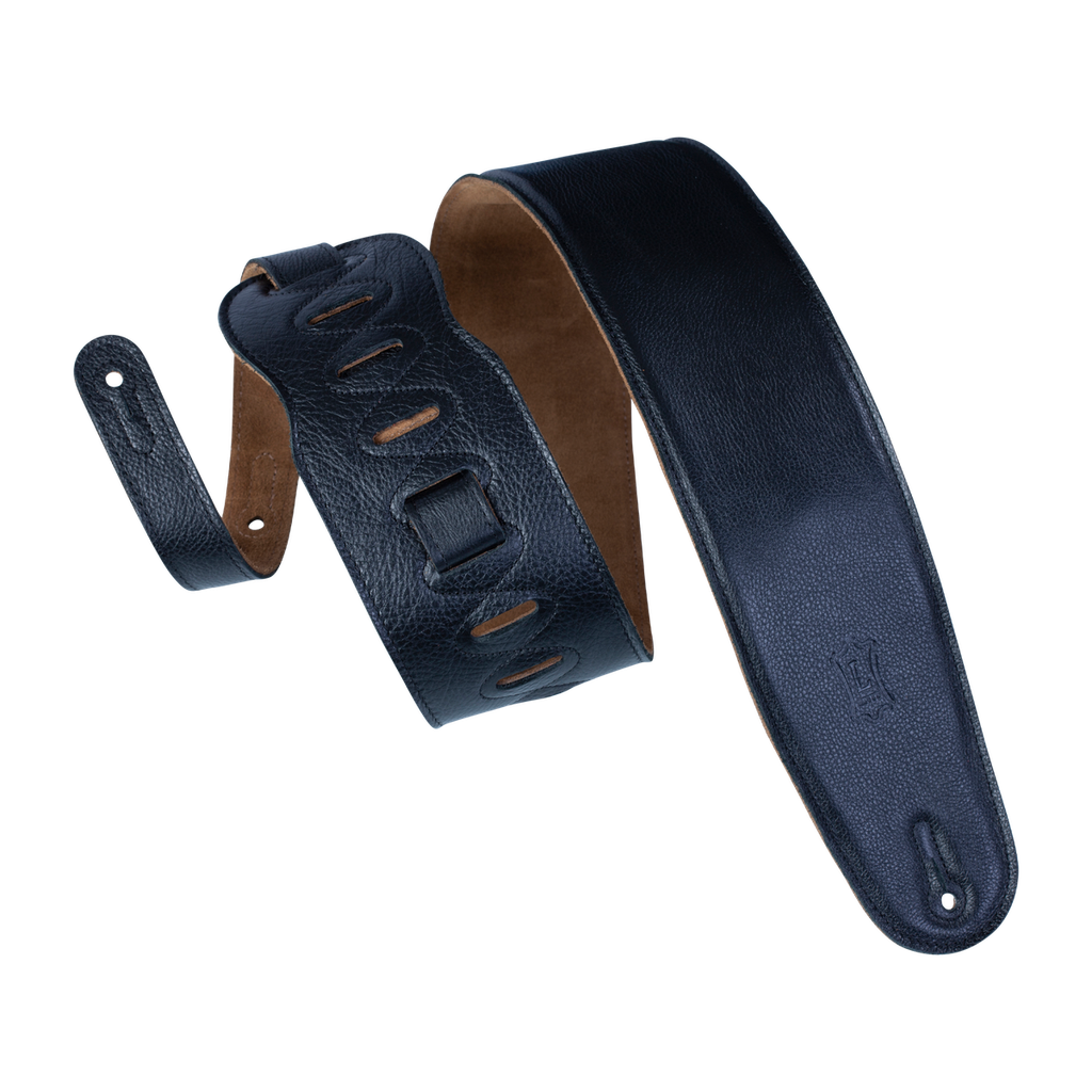 Levy's Heritage Crafted Series Leather Guitar Strap, Black