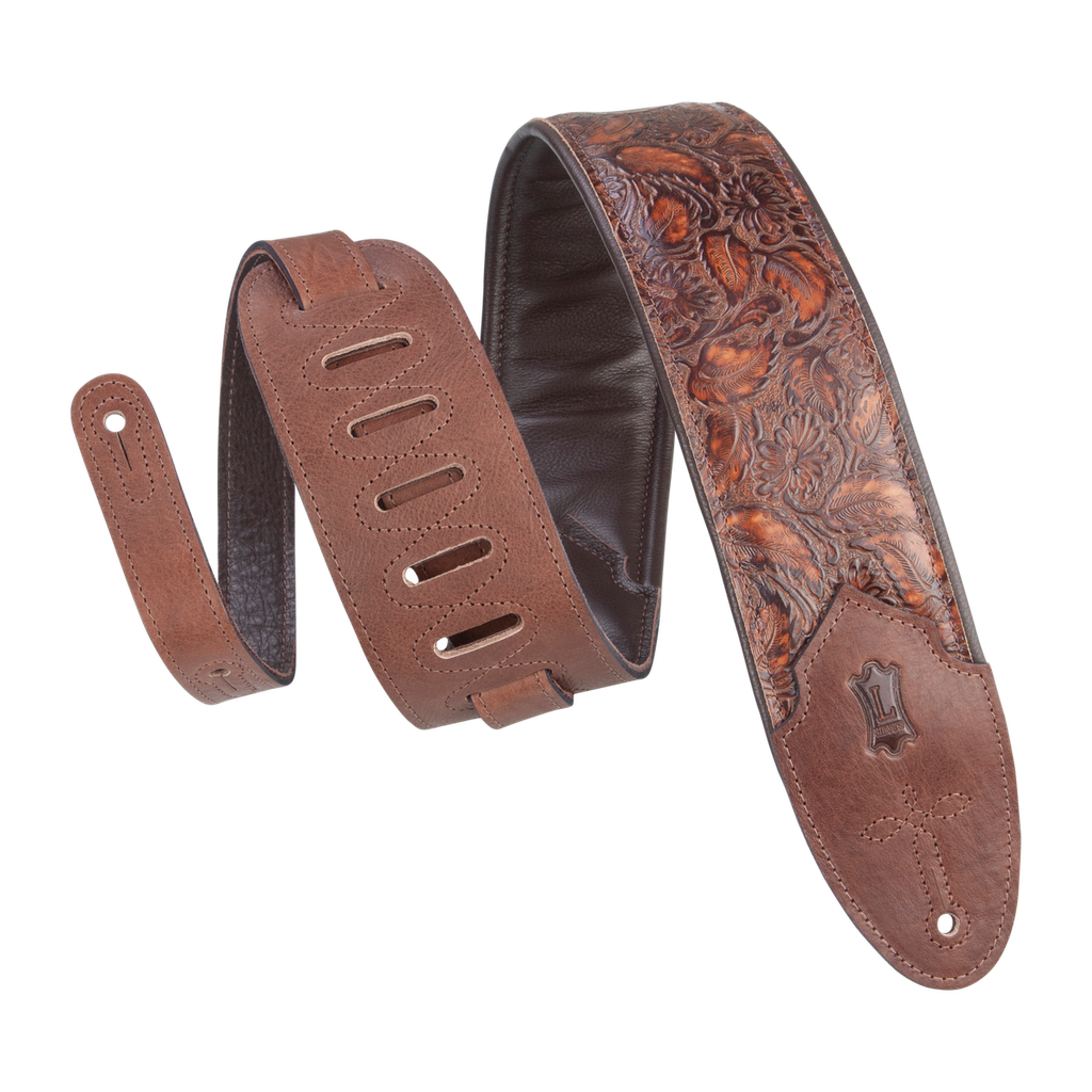 Levy's M4WP 3" Sundance Series Leather Guitar Strap, Geranium Whiskey