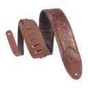 Levy's Sundance Series Leather Guitar Strap, Geranium Walnut