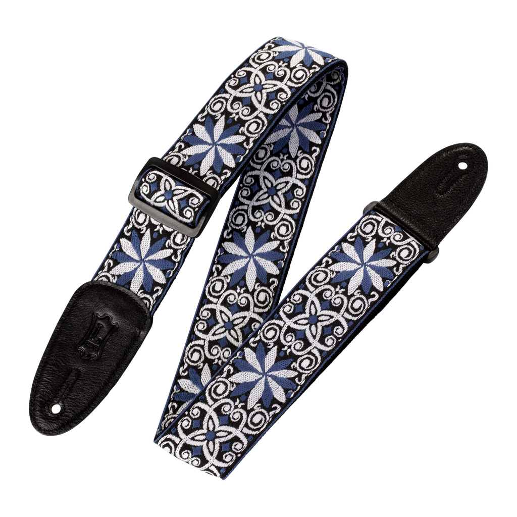 [M8HT-10] Levy's M8HT Hootenanny Jaquard Guitar Strap, Blue & White