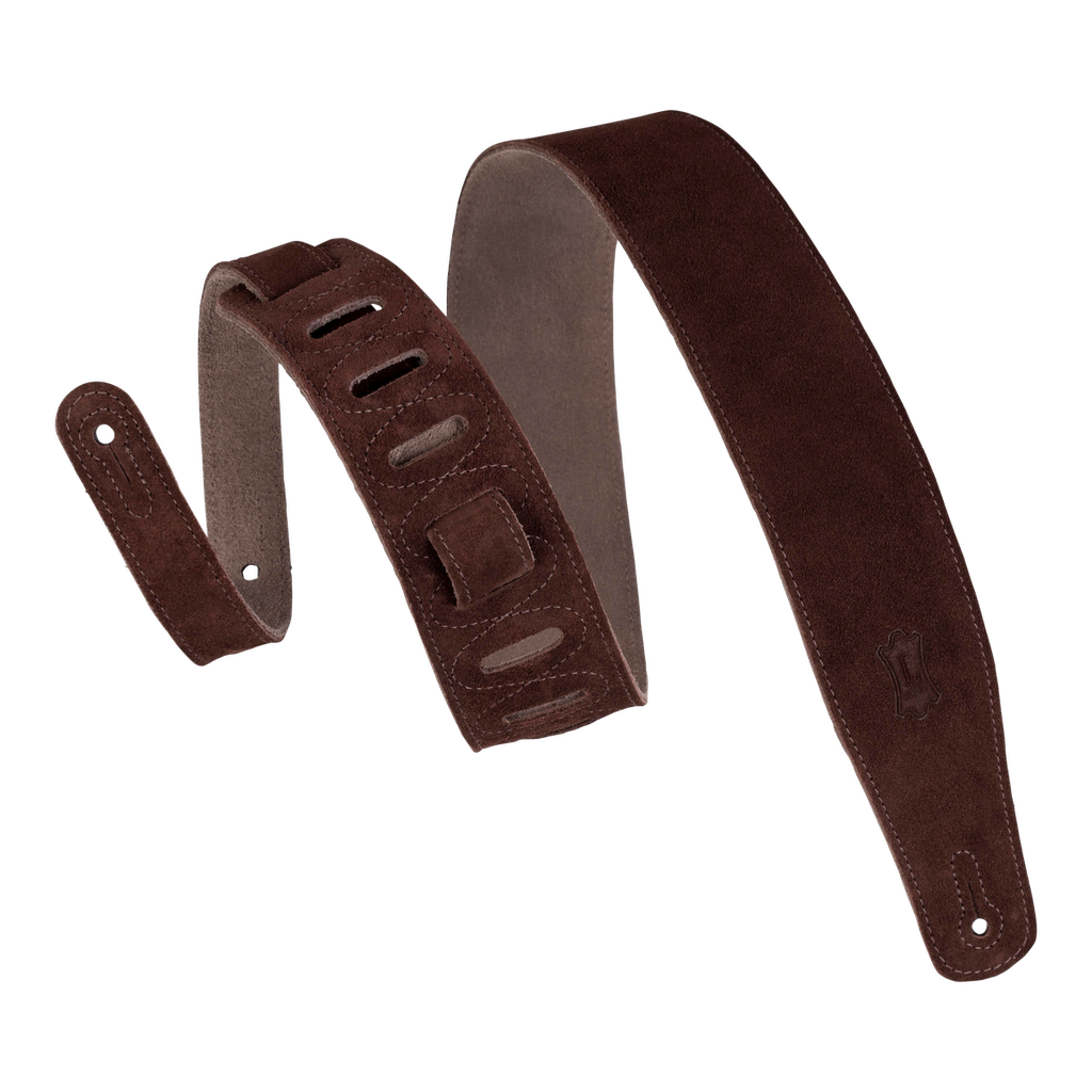 Levy's MS26 2.5" Wide Suede Guitar Strap, Brown