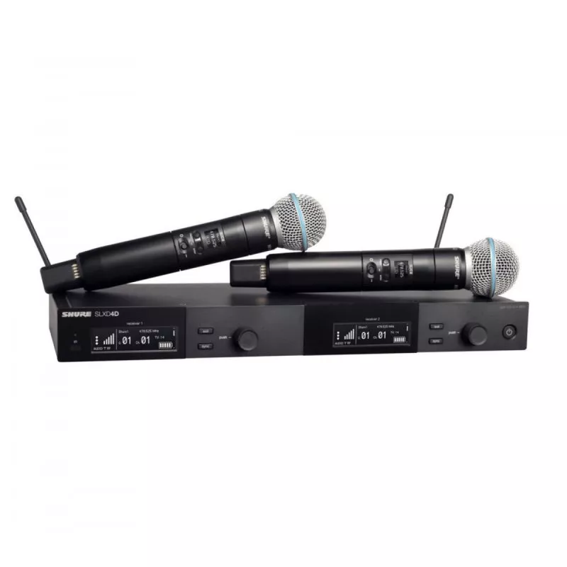 [SLXD24D/B58-G58] Shure Dual Wireless System with 2 SLXD2/B58 Handheld Transmitters, G58 Band