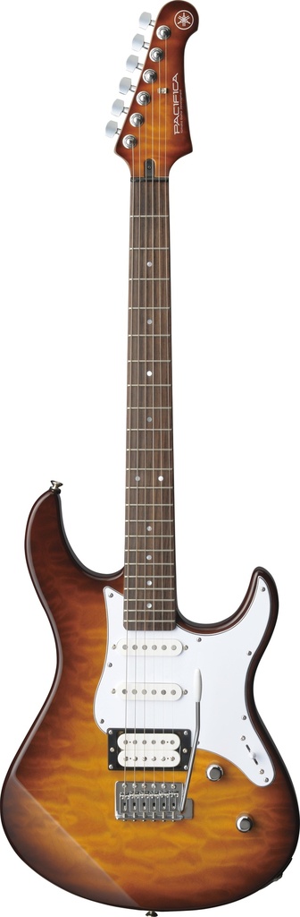 Yamaha PAC212VQM Pacifica HSS Electric Guitar, Quilt Maple Top, Tobacco Sunburst