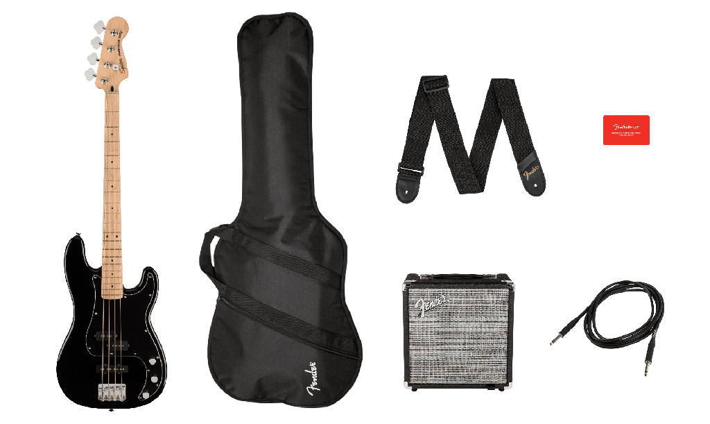 [372981006] Squier Affinity Precision Bass PJ Pack, Black, with Rumble 15