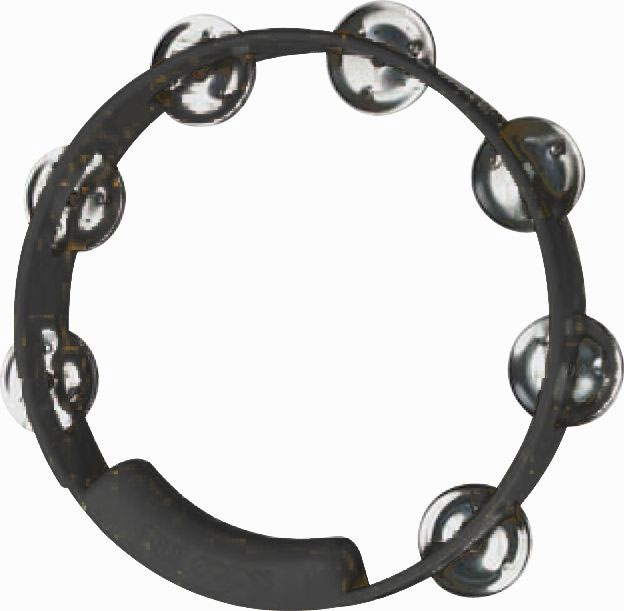 [TC4018] Rhythm Tech True Colors 8" Tambourine, Black with Nickel Jingles