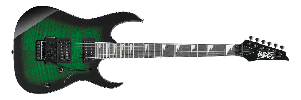 Ibanez Gio GRG320FA RG Style Electric Guitar, Transparent Emerald Burst