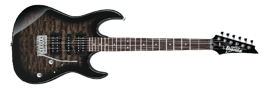 [GRX70QATKS] Ibanez Gio GRX70QA Electric Guitar, Transparent Black Sunburst