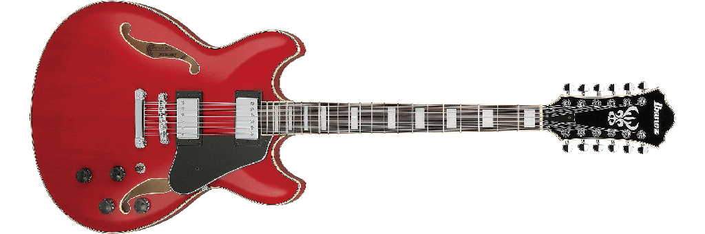 Ibanez Artcore AS7312 12-String Semi-Hollow Electric Guitar, Transparent Cherry Red