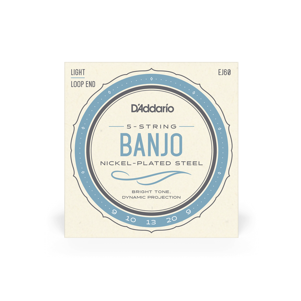 [EJ60] D'Addario EJ60 5-String Banjo Strings, Nickel, Light, 9-20