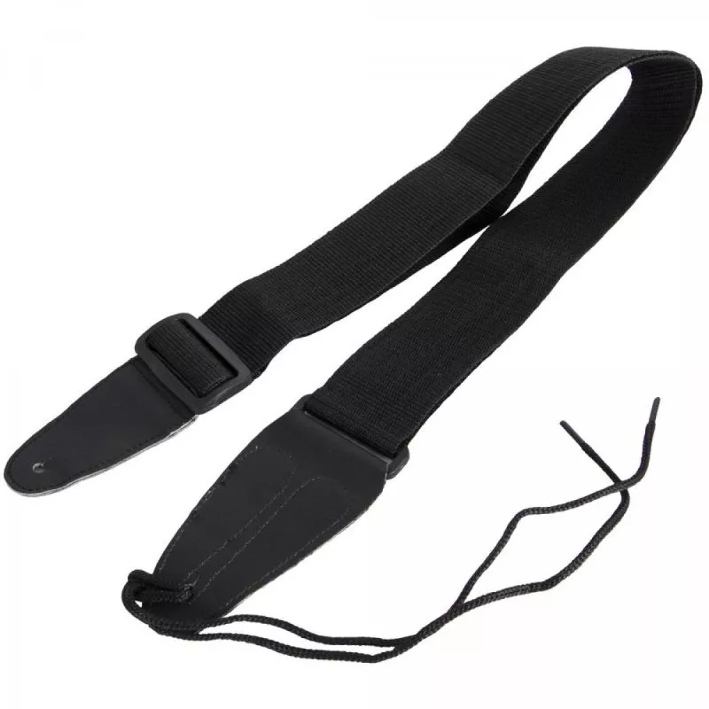 [GSA10BK] On-Stage Guitar Strap with Leather Ends, Black