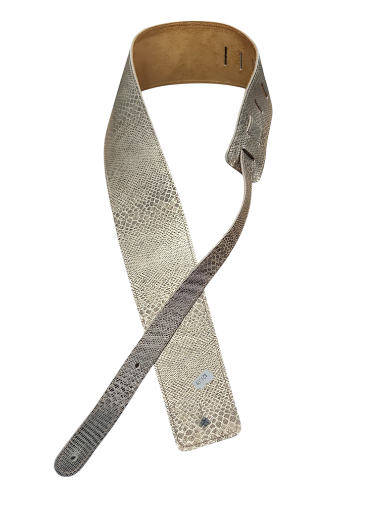 Perri's Leathers 3.5" Wide Leather Strap, Gold Snakeskin