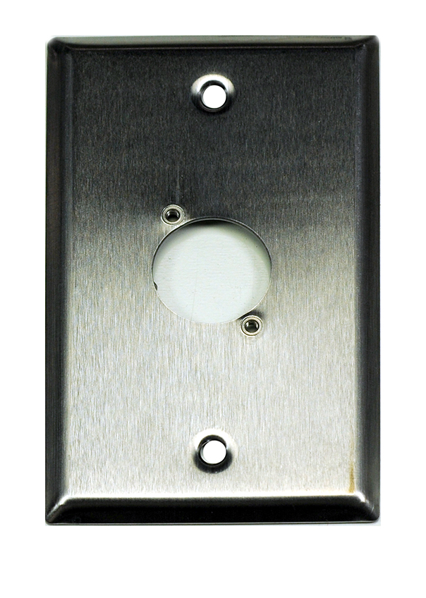 Whirlwind WP1/1H Single Gang Wallplate with 1 XLR Punch, Silver