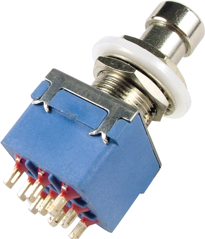 [P-H501-A] CE Stompbox Footswitch, 3PDT, Blue, Latching, Solder Lugs