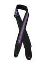 Henry Heller HP-2BLK-01 Peruvian Guitar Strap, Black/Purple