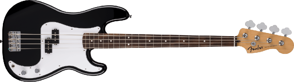 [266640506] Fender Standard Precision Bass®, Laurel Fingerboard, White Pickguard, Black