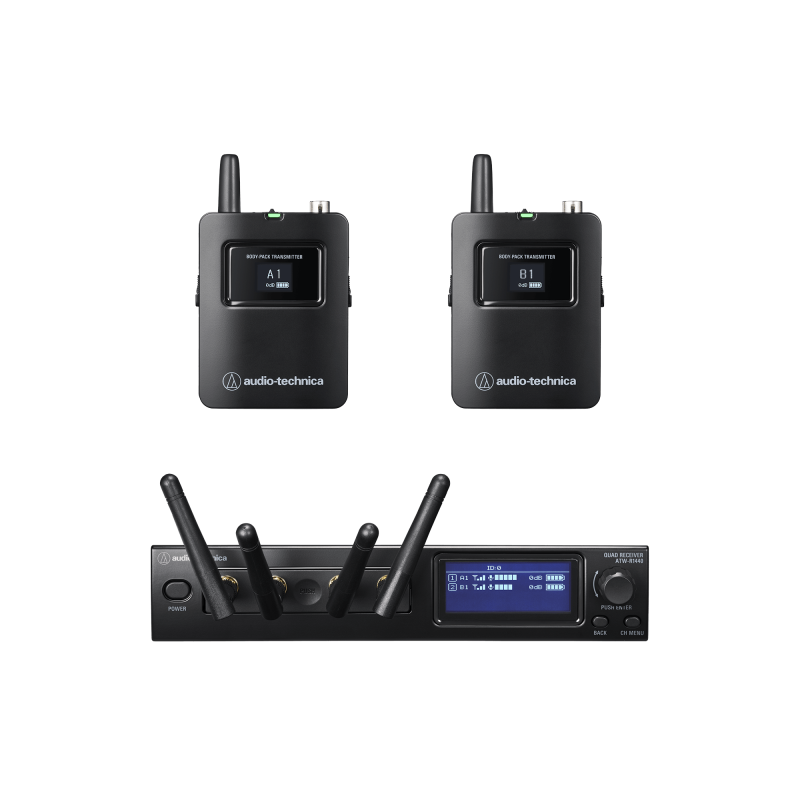Audio Technica ATW-1421 System 20 Pro 4CH Body Pack System with 2 Packs