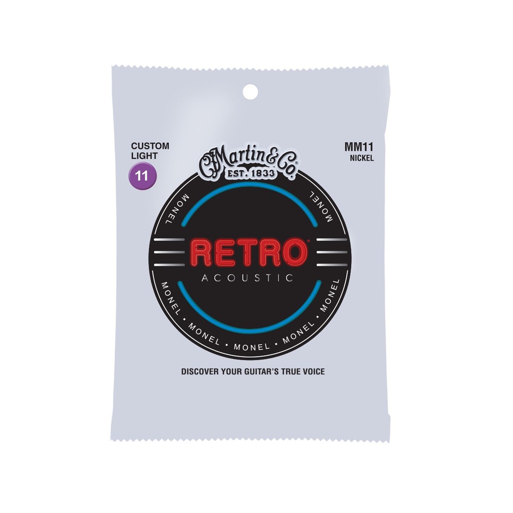 [MM11] Martin Retro Acoustic Guitar Strings, Custom Light, 11 - 52