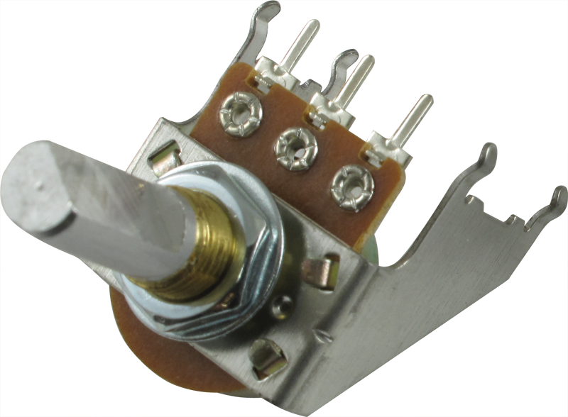 [R-VSN-50KA-DS] CE 50K Audio Pot, D Shaft, 16mm, Snap-In, Bracket