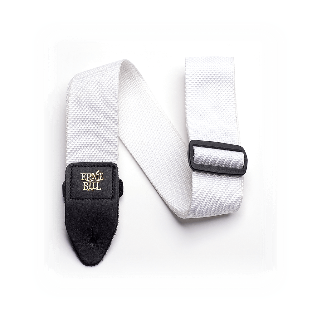 [P04036] Ernie Ball White Polypro Guitar Strap