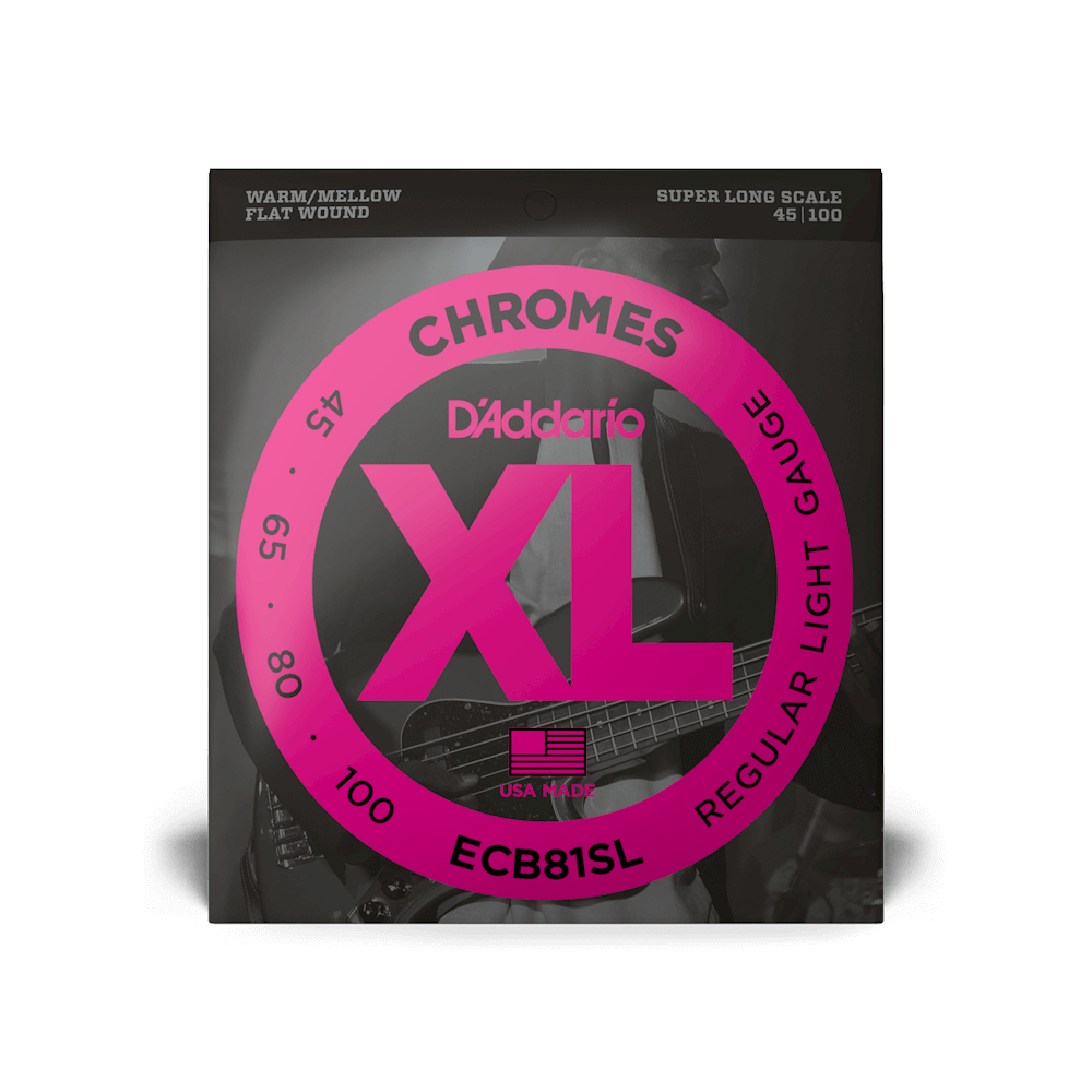 [ECB81SL] D'Addario 45-100 Regular Light, Super Long Scale, XL Chromes Bass Strings