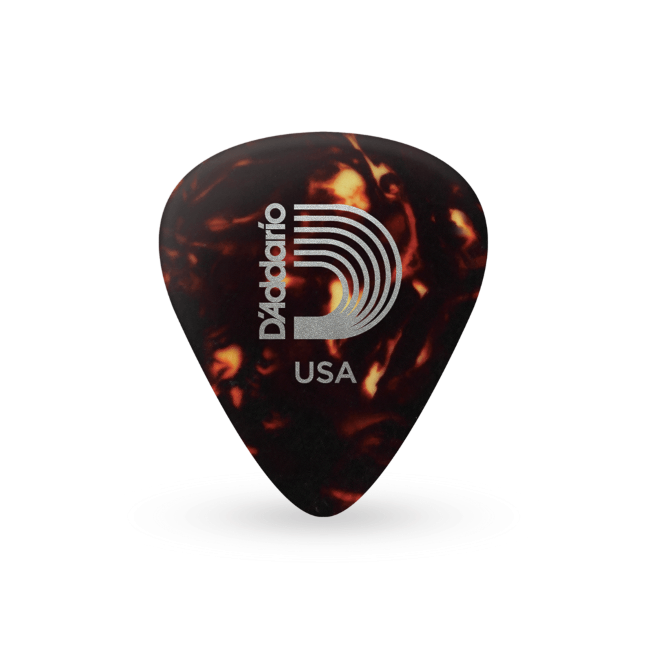 D'Addario Shell-Color Celluloid Guitar Picks, Medium, 25 Pack