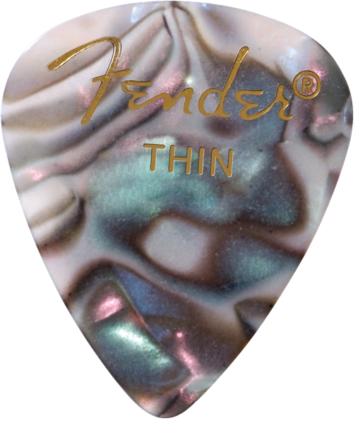[1980351757] Fender Premium Celluloid 351 Shape Picks, Thin, Abalone, 12-Pack