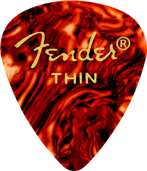 Fender Classic Celluloid, Tortoise Shell, 351 Shape, Thin, 12 Pack