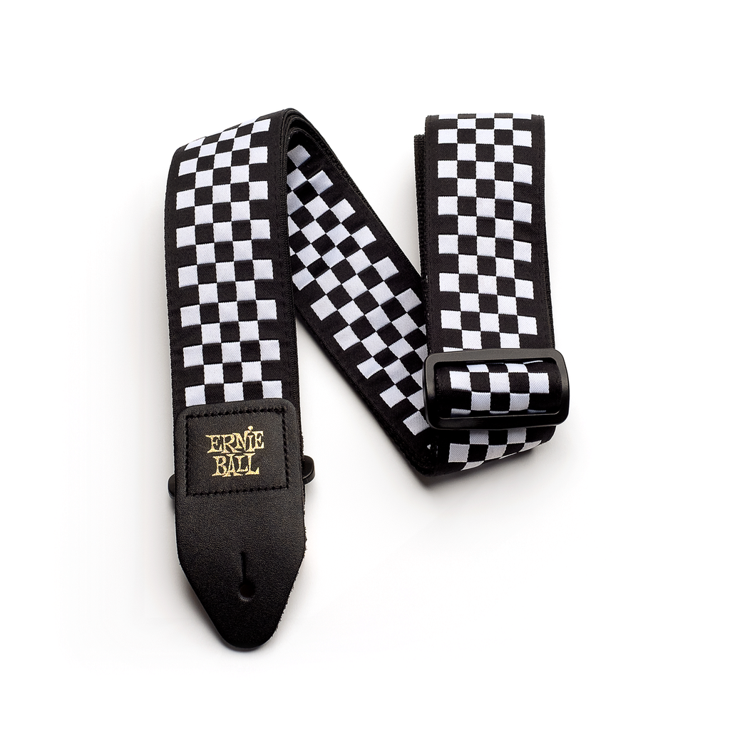 [P04149] Ernie Ball Black and White Checkered Guitar Strap