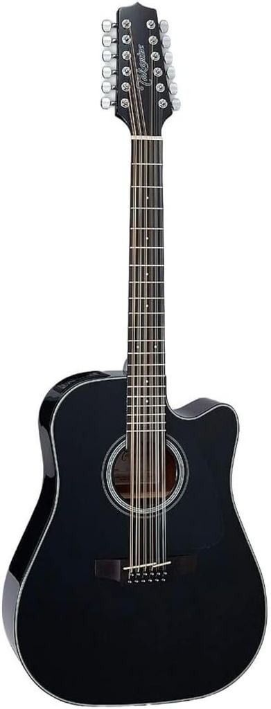 Takamine GD30CE-12 Dreadnaught 12-String Acoustic Electric Guitar, Black