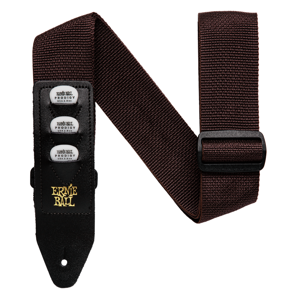 [P04250] Ernie Ball Brown Polypro Pickholder Strap