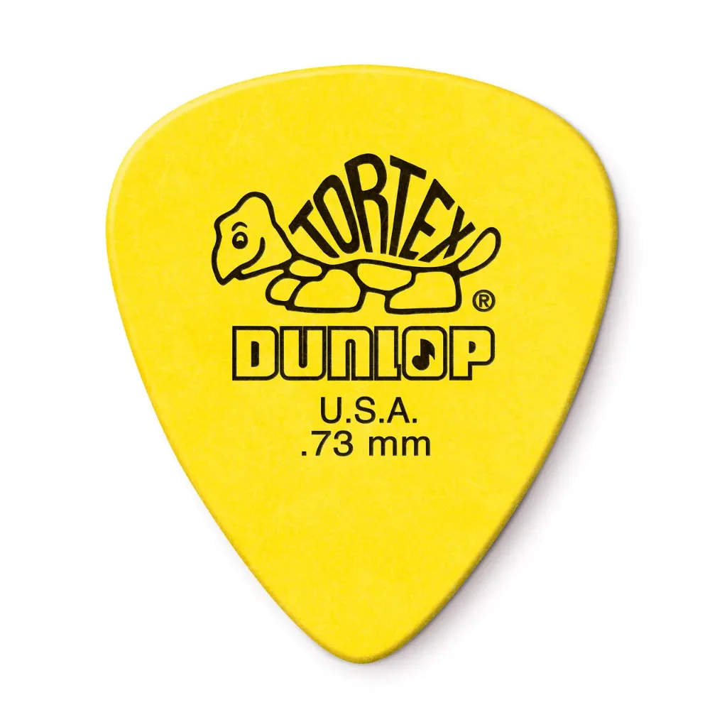 Dunlop 418R73 Tortex Standard Guitar Picks, .73mm, Yellow, 72-pack