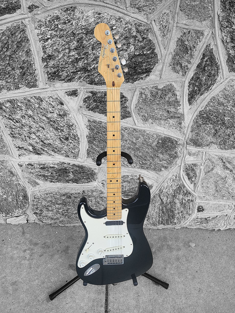 Fender American Standard Stratocaster, Lefty, Black, Maple, 1999, Upgrades and Case