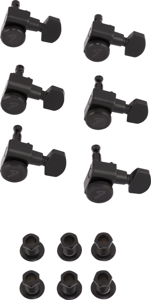 [990818400] Fender Locking Stratocaster®/Telecaster® Staggered Tuning Machines, Black, Set of 6