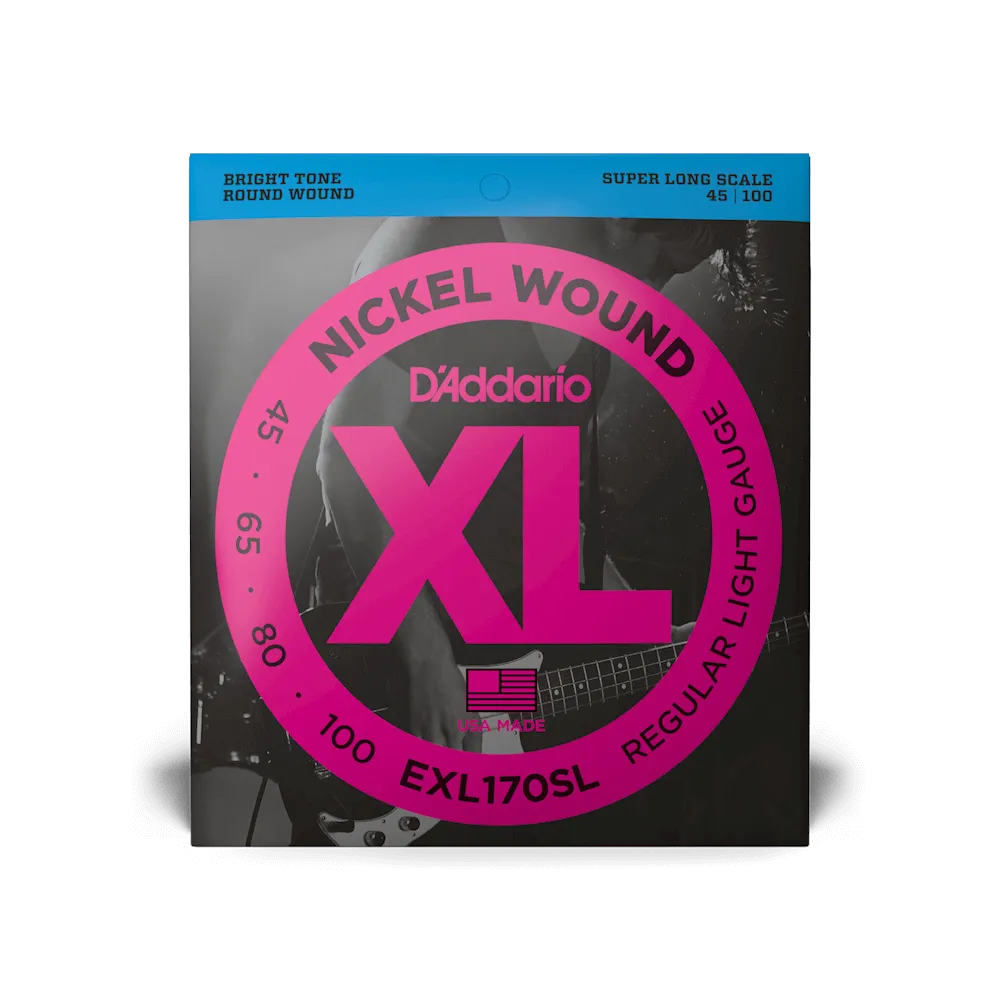 [EXL170SL] D'Addario EXL170SL Nickel Wound Bass Guitar Strings - .045-.100 Regular Light Super Long Scale