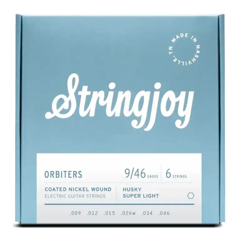 [SJ-OR0946] Stringjoy Orbiters | Husky Super Light Gauge (9-46) Coated Nickel Wound Electric Guitar Strings