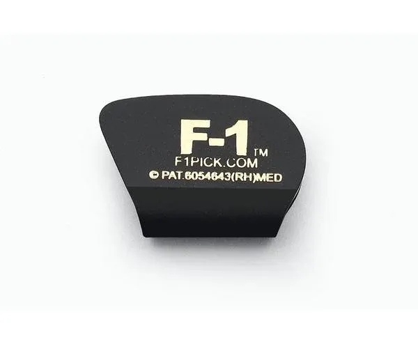 F-1 Guitar Picks Black Medium Gauge - 6 Pack