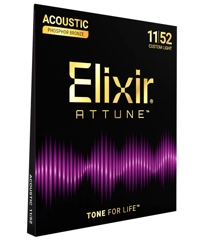 Elixir Attune Phosphor Bronze Strings, Custom Light 11-52