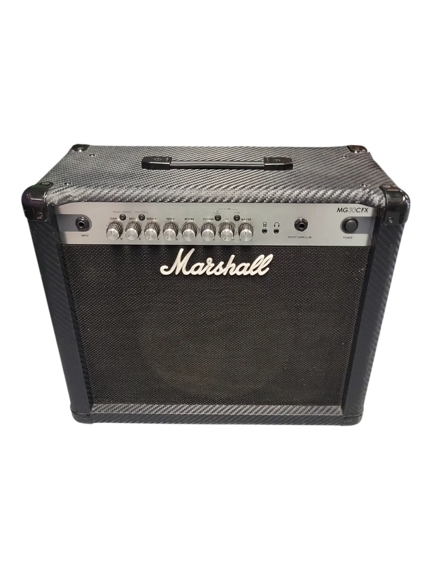 [U-MG30CFX-0509] Marshall MG Carbon Fiber MG30CFX 2-Channel 30-Watt 1x10" Solid State Guitar Combo 2011 - 2018 - Black Carbon Fiber