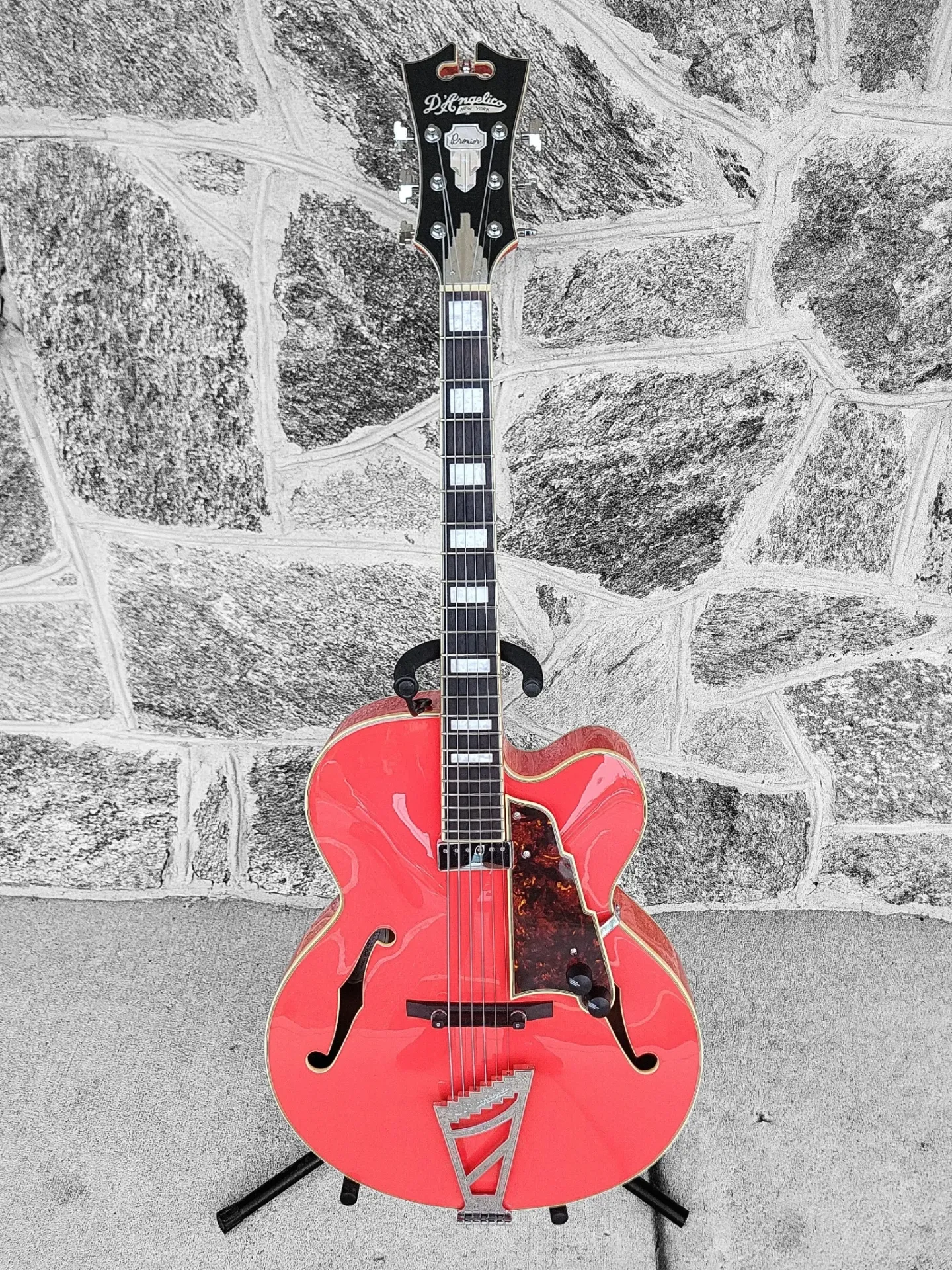 D'Angelico Premier EXL-1 Hollow Body Electric Guitar, Fiesta Red