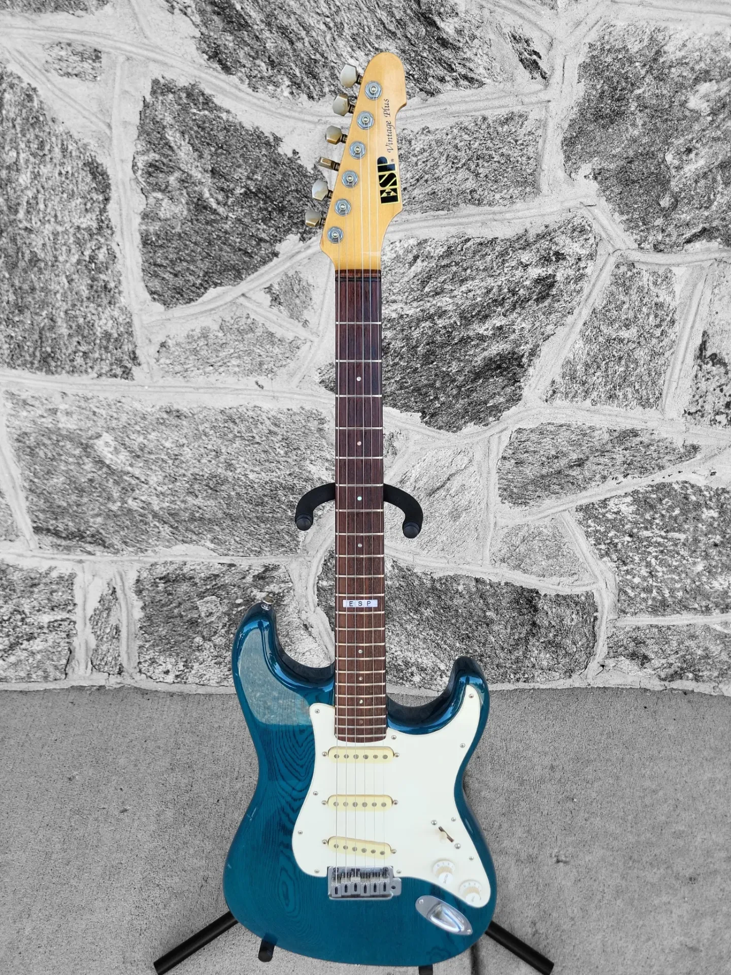 ESP Custom Shop Vintage Plus S, Transparent Blue/Green, Swamp Ash, 1998