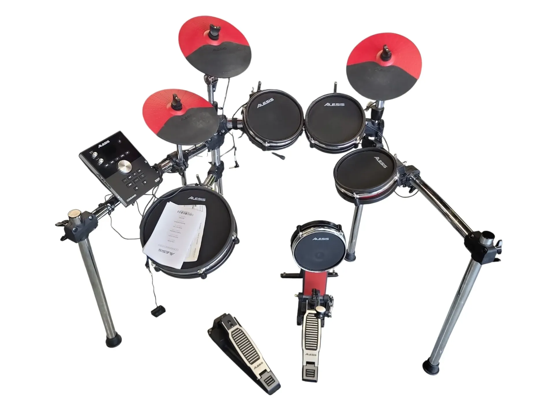Alesis Command X Mesh Electronic Drum Set, Red & Black