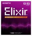 Elixir 16182 Phosphor Bronze Acoustic Guitar Strings with NANOWEB, HD Light 13-53