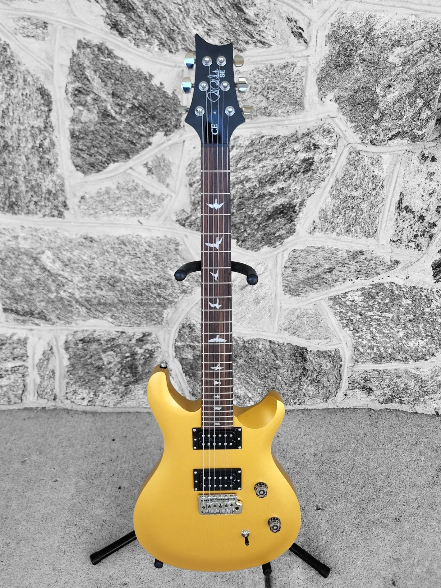 PRS SE CE24 Standard Satin Electric Guitar, Metallic Gold Satin