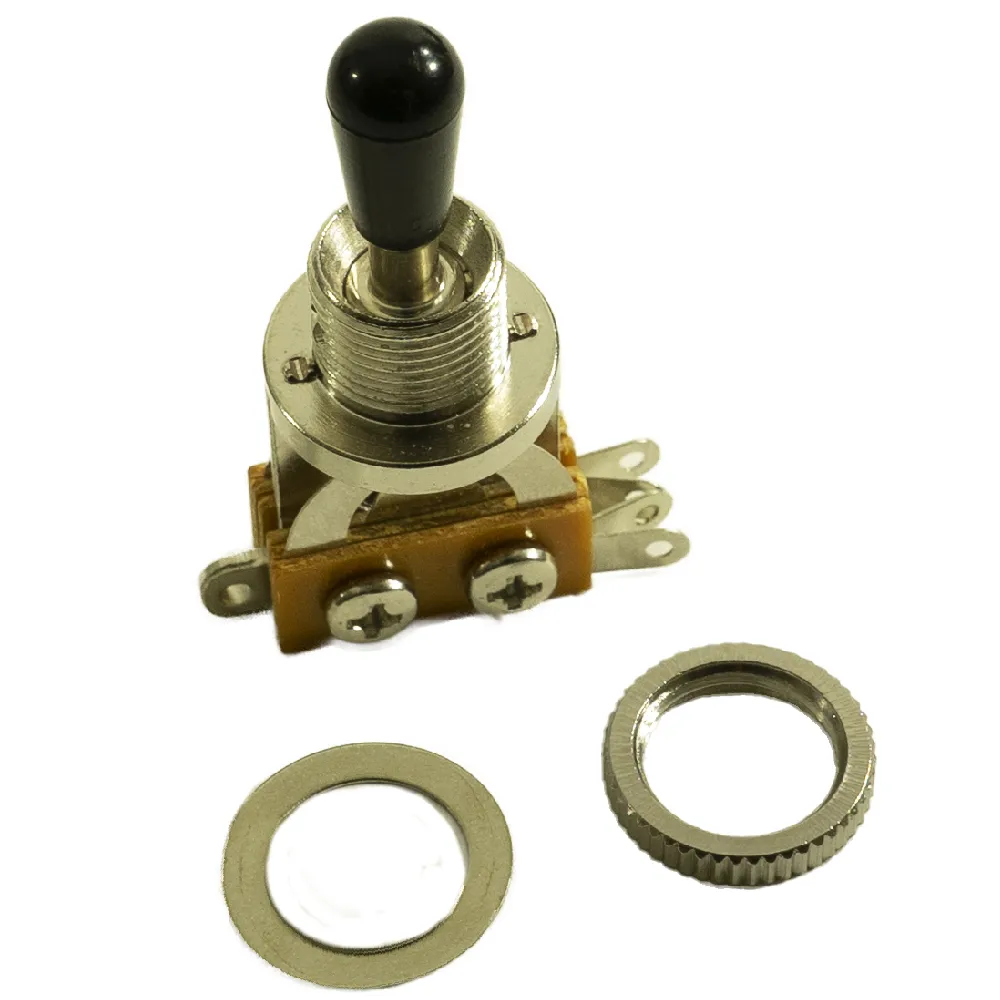 WD 3 Position Toggle Switch For Les Paul Style Guitars, Chrome with Black Tip