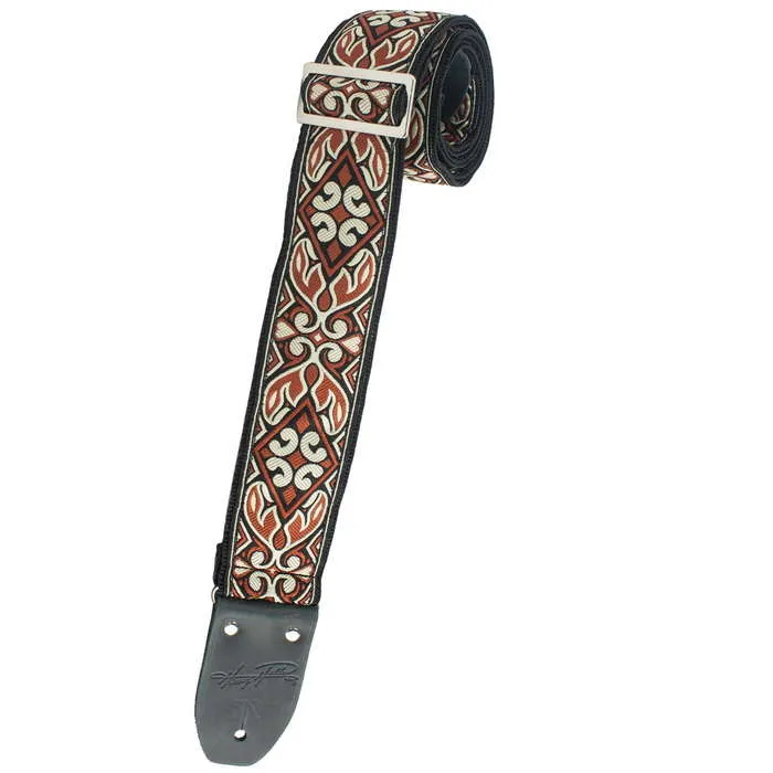 Henry Heller 2" Jaquard Guitar Strap, Brown