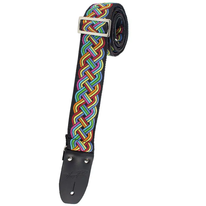 Henry Heller 2" Jaquard Guitar Strap, Rainbow Braid