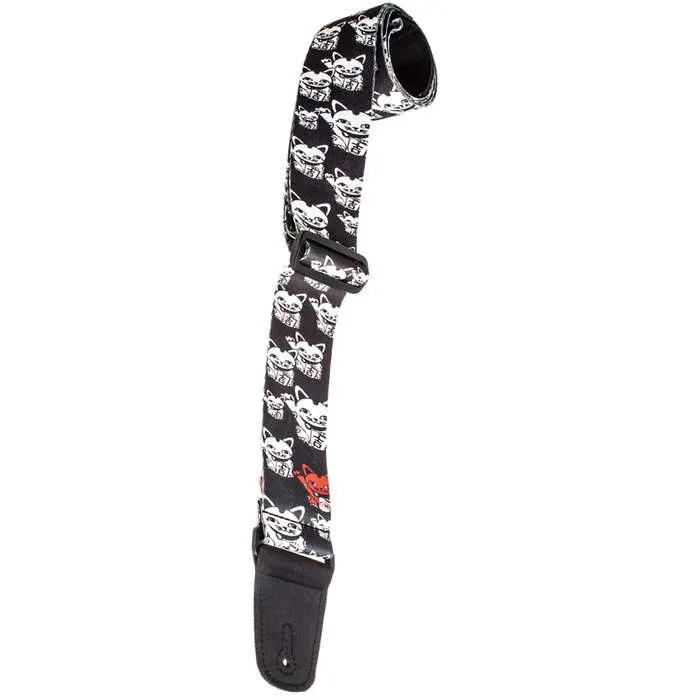 Henry Heller 2" Sublimation Design Guitar Strap, Beckoning Cat