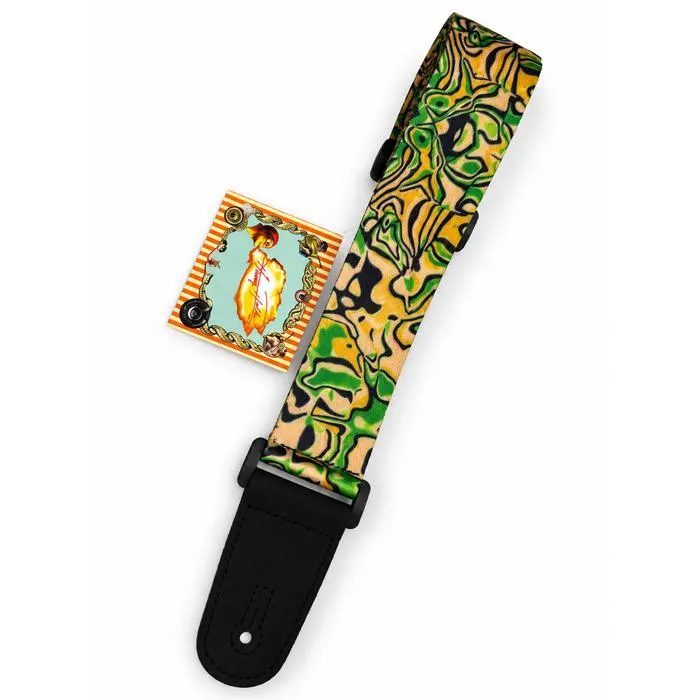 Henry Heller 2" Sublimation Design Guitar Strap, Green/Yellow